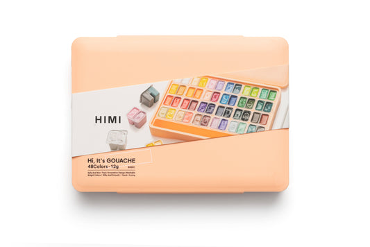 Himi Twin Cup Gouache Set-48 Colours (Peach Fuzz Case)