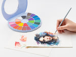 Himi Solid Watercolour Set -24 Colours in Pans+Brush (Blue Case)