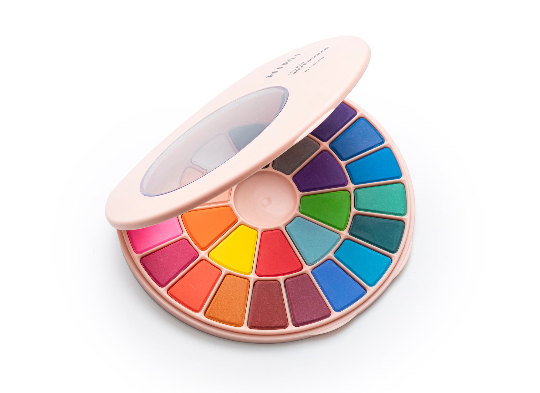 Himi Solid Watercolour Set -24 Colours in Pans+Brush (Pink Case)