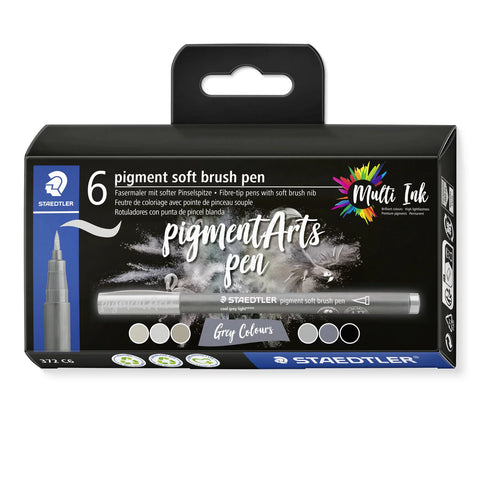 Staedtler Pigment Soft Brush Pen 1/6 Greys