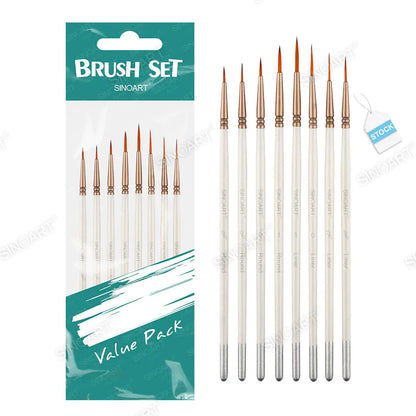 Sinoart Artist Detail Brush Set - Painting and Nail Gel Polish