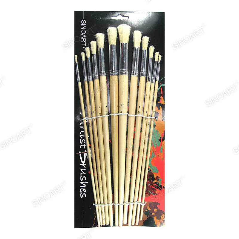 sinoart  Brass Or Aluminum Artist Bristle Brush High Quality Bristle Acrylic & Oil Brush