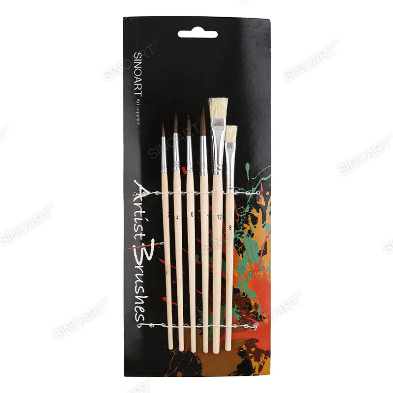 sinoart Goat And Bristle Hair Watercolor Brush 6pcs Brush Set