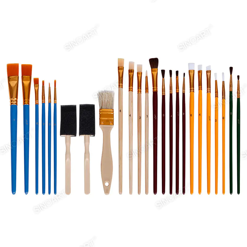 Sinoart 25pcs Brush Various Brushes And Sponge Brush Set