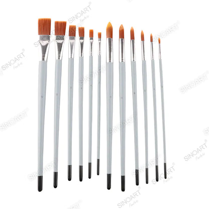 Sinoart Long Handle Nylon Brush Set Nylon Hair Brush Set