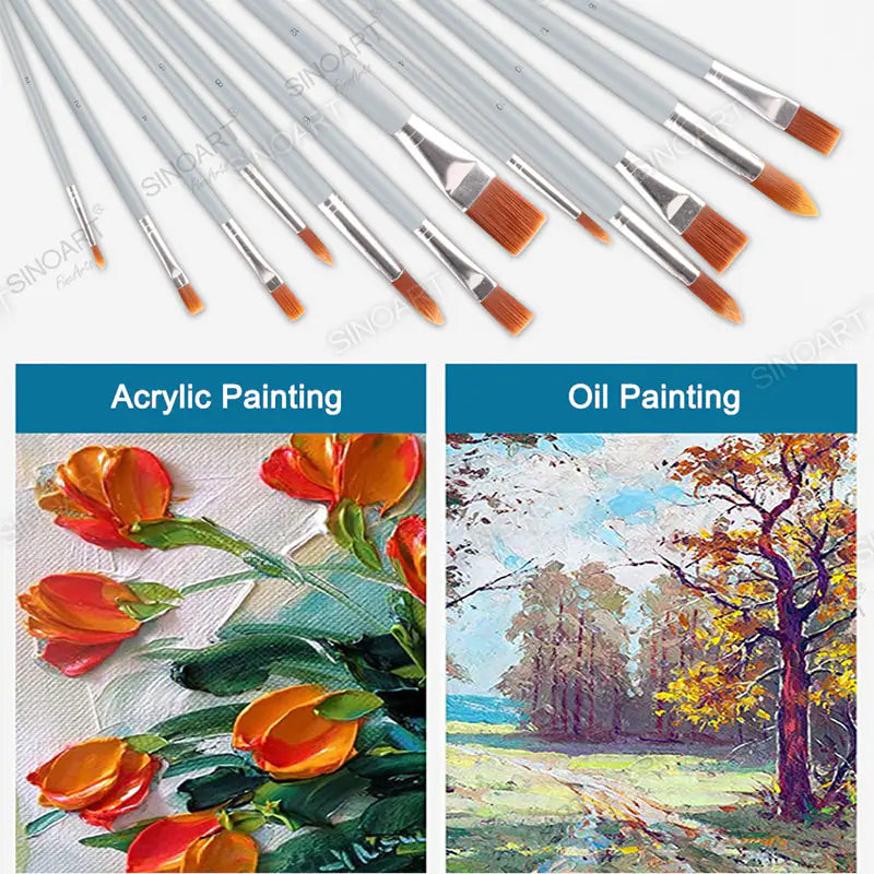 Sinoart Long Handle Brush Set 12pcs