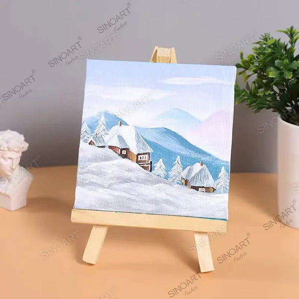 Sinoart Mini Wooden Easel And Painting Canvas Set