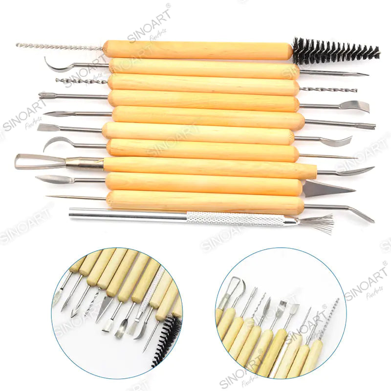 Sinoart 11pcs Clean-Up Tool Kit Set Sculpting Hand Tool Kit Pottery & Ceramic Tool