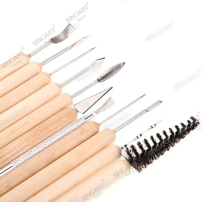 Sinoart 11pcs Clean-Up Tool Kit Set Sculpting Hand Tool Kit Pottery & Ceramic Tool