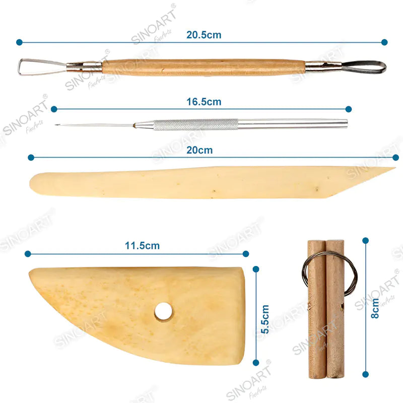 sinoart 8 Pcs Pottery Tool Set Double-Ended Tool Pottery & Ceramic Tool