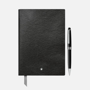 Mont Blanc Set with the Meisterstück Classique Platinum-Coated Ballpoint Pen and Notebook