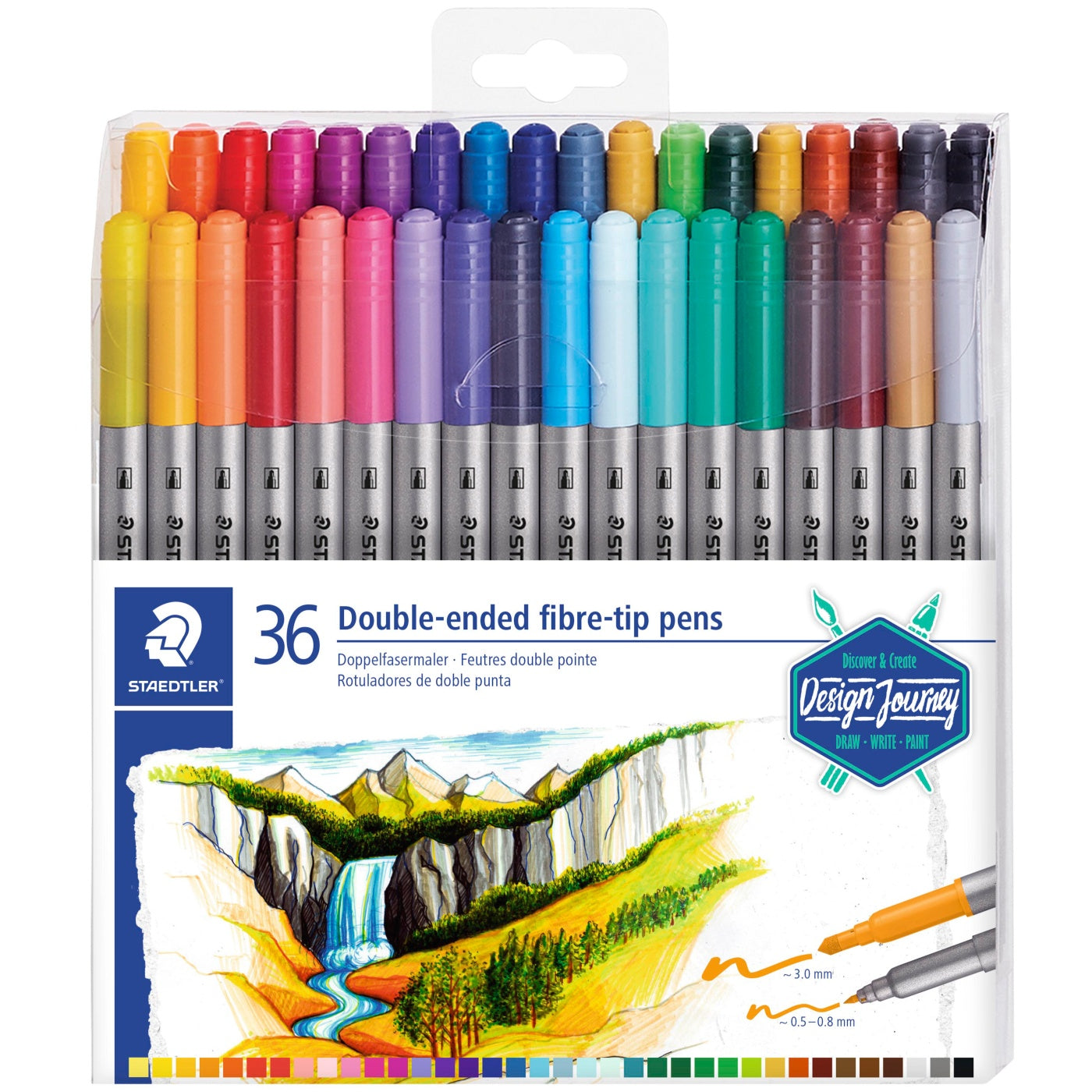 Staedtler Double-ended fibre-tip pen 36pcs