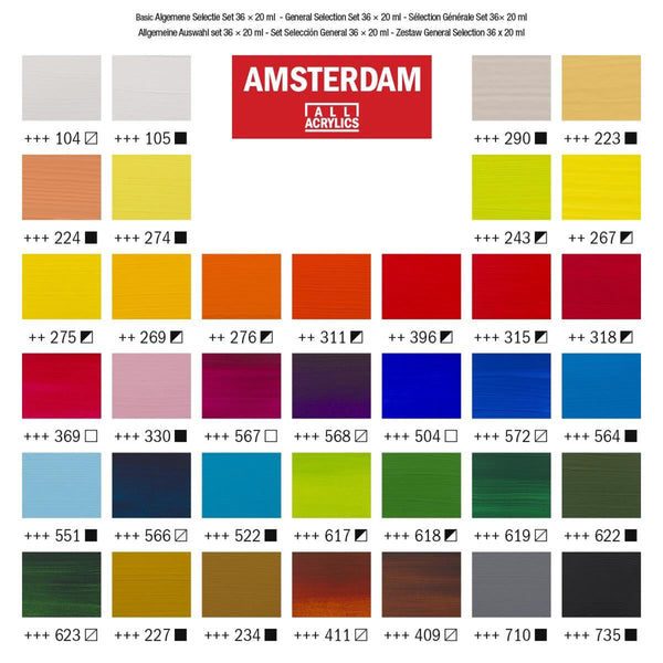 Amsterdam Standard Series Acrylics General Selection Set 36 × 20 ml