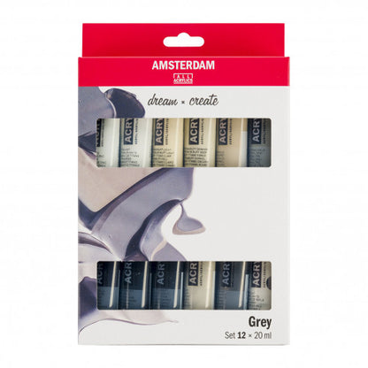 Amsterdam Acrylic Grey Set 12x20ml