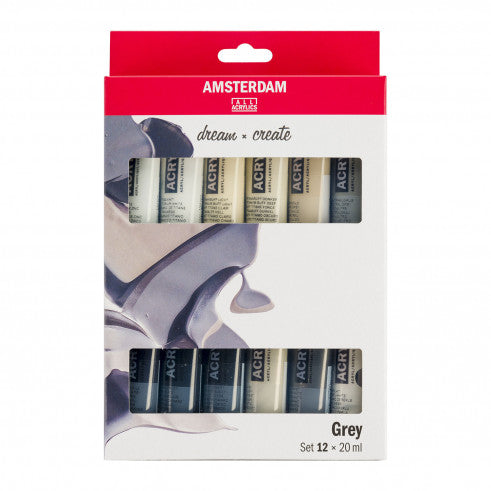 Amsterdam Acrylic Grey Set 12x20ml