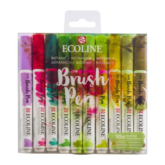 Set of 5 Royal Talens Ecoline Liquid Watercolour Drawing Brush Pens -  Autumn
