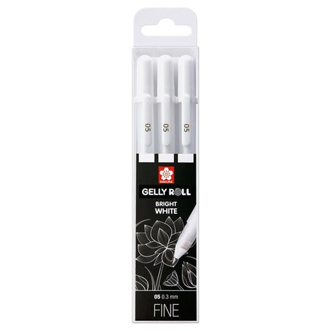 Sakura Gelly Roll Set - Bright White Gel Pens 0.5 FINE