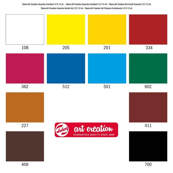 Art Creation Gouache Combi set 12x12 ml