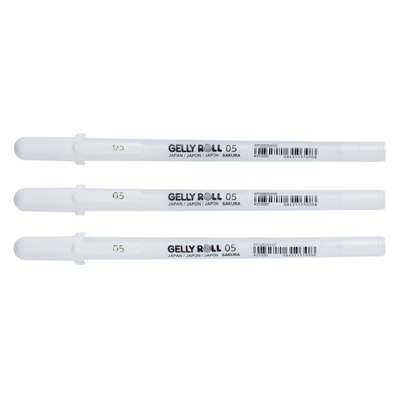 Sakura Gelly Roll Set - Bright White Gel Pens 0.5 FINE