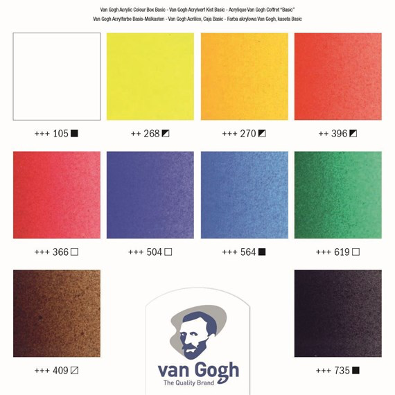 Van Gogh Acrylic Colour Wooden Box 10 x 40ml Colours