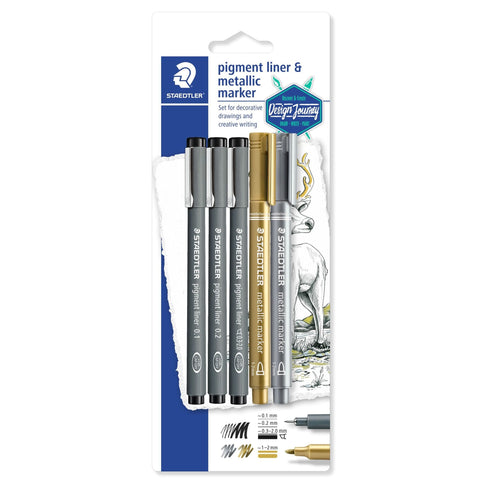 Staedtler Pigment Liner & Metallic Marker Set